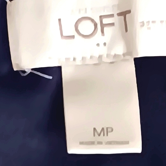 LOFT Summer Halter Maxi Dress M Petite Navy Cream Resortwear - Picture 7 of 8